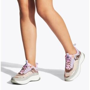 KURT GEIGER LONDON Women's Kensington Low Top Sneakers Chunky Tweed Lace-up 9.5